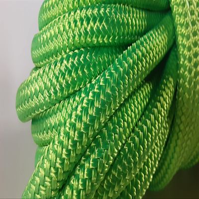 9/16 x 100 ft. Double Braid-Yacht Braid Polyester Rope Hank. Sailboat Line. Electric Lime.