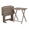 5pc XL Oversized Tray Table Set, Rustic Grey view 1