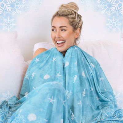 Ailemei Direct Cooling Blanket with Double Sided Cold Effect, Lightweight Breathable Summer Oversize Coastal Theme Bed Blankets, Transfer Heat to Keep Body Cool for Hot Sleepers Night Sweats, 90x90