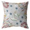 HomeRoots Broadcloth Gray Bird and Nature Indoor Outdoor Throw Pillow view 1