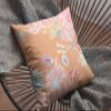 HomeRoots Pink On Orange Broadcloth Pink Orange Garden Indoor Outdoor Throw Pillow view 2