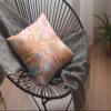 HomeRoots Pink On Orange Broadcloth Pink Orange Garden Indoor Outdoor Throw Pillow view 3