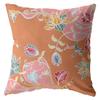 HomeRoots Pink On Orange Broadcloth Pink Orange Garden Indoor Outdoor Throw Pillow view 1