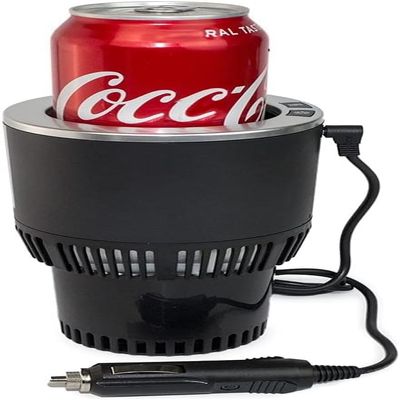 BFYCHYC Premium 2-in-1 Car Cup Warmer Cooler Smart Car Cup Mug Holder | Perfect Car Tumbler Holder for Commuter / Road Tripper Present (Black and Silver), HEB-01