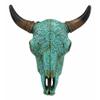 10" Steer Bison Buffalo Cow Turquoise Floral Lace Wall Decor Plaque view 1