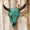 10" Steer Bison Buffalo Cow Turquoise Floral Lace Wall Decor Plaque view 2