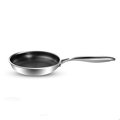 20/26CM Frying Pan Food Grade 304 Stainless Steel Non Stick Pan Honeycomb Pot Bottom Induction Cooker Gas Stove General Wok (20CM Frying pan)
