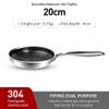 20/26CM Frying Pan Food Grade 304 Stainless Steel Non Stick Pan Honeycomb Pot Bottom Induction Cooker Gas Stove General Wok (20CM Frying pan) view 2