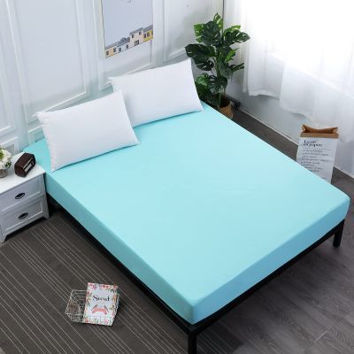 CFYCYHDZHT Coziest Bedding Set Bed Sheet,Polyester Cotton Waterproof Urine-Proof Mattress Protector,Elder Kids Full,Twin,Queen,King Deep Pocket Mattress Cover,Sky Blue,100cmX200cmX30cm