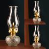 amanigo Large Oil Lamp for Indoors - Antique Paraffin Lamp Transparent Glass Oil Lamp with Glass Chimney Desktop Kerosene Lamp Oil for Kitchen view 3