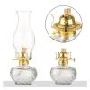 amanigo Large Oil Lamp for Indoors - Antique Paraffin Lamp Transparent Glass Oil Lamp with Glass Chimney Desktop Kerosene Lamp Oil for Kitchen view 4
