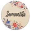 Nursery Name Sign for Girls Wooden Plaque Personalized Wood Round Wall Decor 3D Effect Sign for Kids Room view 1