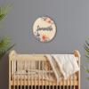 Nursery Name Sign for Girls Wooden Plaque Personalized Wood Round Wall Decor 3D Effect Sign for Kids Room view 4