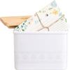 Eccolo Floral Ceramic Recipe Box with Natural Wood Cover 4-x-6-inches Includes 50 Recipe Cards 3.25-x-5.25-inches Recipe Box with Cards view 1