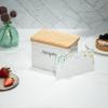 Eccolo Floral Ceramic Recipe Box with Natural Wood Cover 4-x-6-inches Includes 50 Recipe Cards 3.25-x-5.25-inches Recipe Box with Cards view 3