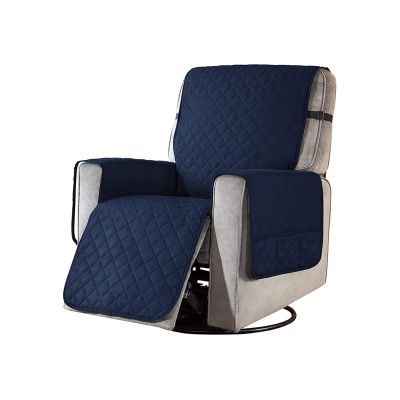 YSLJW Recliner Chair Couch Coat Pet Dog Kids Sofa Mat for Living Room Furniture Protector Recliner Cover with Pocket (Color : Navy, Size : Large)