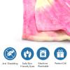 Ailemei Direct Rainbow Tie Dye Bed Blankets, Twin/Full Size Soft Warm Fleece Blankets for Teen Girls and Adults, Pastel Plush Hot Pink view 4