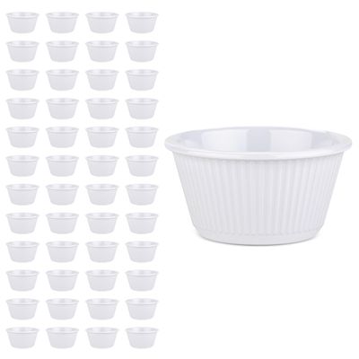 Carlisle FoodService Products Plastic Ramekins, Sauce Bowl For Catering, Kitchen, Restaurant, 2 Ounces, White, (Pack of 48)