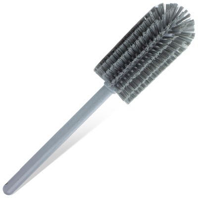 SPARTA Scrub Brush Bottle Brush, Dishwasher Safe Brush with Hanging Hole for Cleaning, Plastic, 16 Inches, Gray, (Pack of 4)