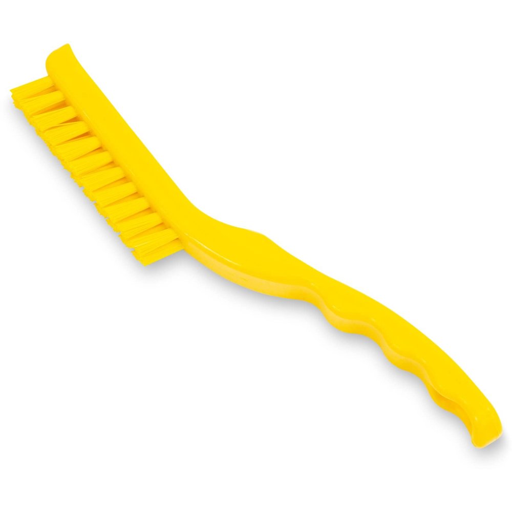 SPARTA Detail Brush Grout Brush, Crevice Brush with Hanging Hole for Bathroom, Kitchens, Countertop, Plastic, 9 Inches, Yellow, (Pack of 6)
