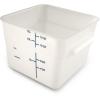 Carlisle FoodService Products Squares Square Food Storage Container with Stackable Design for Catering, Buffets, Restaurants, Plastic, 12 Quarts, White, (Pack of 6) view 1