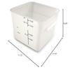 Carlisle FoodService Products Squares Square Food Storage Container with Stackable Design for Catering, Buffets, Restaurants, Plastic, 12 Quarts, White, (Pack of 6) view 3