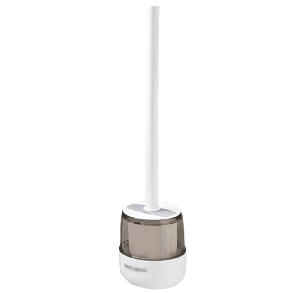 Strong Toilet Brush with HolderSilicone Toilet Bowl BrushToilet Scrub Brush with Solid Handle and Durable Bristles for Bathroom Cleaning Reusable (Color : White)