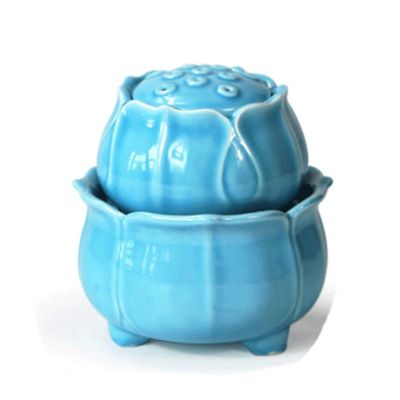 UYVI Tabletop Fountain Tabletop Fountain Ceramic Lotus Desktop Fountain Desktop Fountain Relax Desktop Fountain Gift Decoration 6.3 Inches Exquisite Decoration