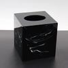 Crysdaralovebi Black Marble Pattern Resin Bathroom Set Storage Tray Toothbrush Holder Kit Liquid Soap Dispenser Hotel Bathroom Supplies Toothpi (Tissue Box 03) view 1