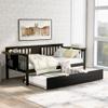 AOCHUANG Solid Wood Twin Size Daybed with Trundle, Daybed with Side Table, Wood Slat Support, No Box Spring Needed, Easy Assembly, Sofa Bed for Bedroom/Guest Room/Living Room (Espresso-dt) view 1