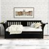 AOCHUANG Solid Wood Twin Size Daybed with Trundle, Daybed with Side Table, Wood Slat Support, No Box Spring Needed, Easy Assembly, Sofa Bed for Bedroom/Guest Room/Living Room (Espresso-dt) view 3