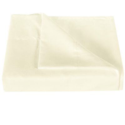 3-Pieces Flat Sheet (Flat Sheet + Pillow Cases) 600 Thread Count Combed Cotton 3-PC Piece Flat Sheet/Top Sheet Solid Ivory Full XL Size
