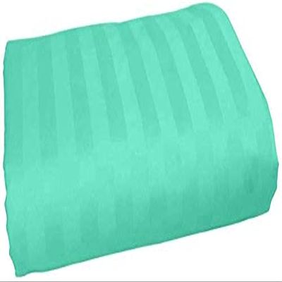 3-Pieces Flat Sheet (Flat Sheet + Pillow Cases) 600 Thread Count Combed Cotton 3-PC Piece Flat Sheet/Top Sheet Stripe Aqua Blue Queen Size