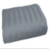 3-Pieces Flat Sheet (Flat Sheet + Pillow Cases) 600 Thread Count Combed Cotton 3-PC Piece Flat Sheet/Top Sheet Stripe Elephant Grey Olympic Queen Size view 1