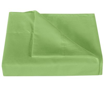 3-Pieces Flat Sheet (Flat Sheet + Pillow Cases) 600 Thread Count Combed Cotton 3-PC Piece Flat Sheet/Top Sheet Solid Sage Green California Queen Size