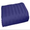 3-Pieces Flat Sheet (Flat Sheet + Pillow Cases) 600 Thread Count Combed Cotton 3-PC Piece Flat Sheet/Top Sheet Stripe Navy Blue Full XL Size view 1