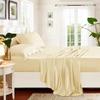 Cal King Silk Sheet Set  7 Piece True Silk Sheets Set- True Silk Duvet Set - Hotel Luxury Bed Sheets - Extra Soft - Deep Pockets - Breathable & Cooling - Wrinkle Free - Comfy-Dark Ivory Bed Sheets view 2