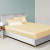 Cal King Silk Sheet Set  7 Piece True Silk Sheets Set- True Silk Duvet Set - Hotel Luxury Bed Sheets - Extra Soft - Deep Pockets - Breathable & Cooling - Wrinkle Free - Comfy-Dark Ivory Bed Sheets view 3