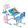 BELANITAS Kids Desk and Chair Set, Height Adjustable Kids School Desk for Kids, 40 Degree Tiltable with 3 Mode Light, Child Desk for Go Back School Gift, Blue view 1