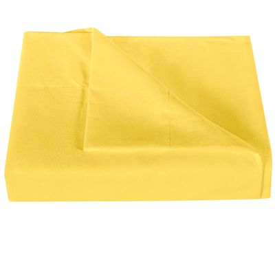 3-Pieces Flat Sheet (Flat Sheet + Pillow Cases) 600 Thread Count Combed Cotton 3-PC Piece Flat Sheet/Top Sheet Solid Gold Twin XL Size