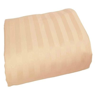 3-Pieces Flat Sheet (Flat Sheet + Pillow Cases) 600 Thread Count Combed Cotton 3-PC Piece Flat Sheet/Top Sheet Stripe Beige King Size