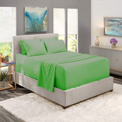 ABP Collection Bed Sheet Set - 800 Thread Count 100% Cotton 6 Piece Sheet Set - Soft & Silky Sateen Weave Fits Mattress 15'' Deep Pocket (1 Flat Sheet, 1 Fitted Sheet & 4 Pillowcases) Cal King, Olive