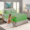 ABP Collection Bed Sheet Set - 800 Thread Count 100% Cotton 6 Piece Sheet Set - Soft & Silky Sateen Weave Fits Mattress 15'' Deep Pocket (1 Flat Sheet, 1 Fitted Sheet & 4 Pillowcases) Cal King, Olive view 2