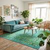 Rugs.com - Francesca Rug 5 Ft Square Spring Green Washable Rug Vintage Medallion for Living Rooms, Kitchens, and Entryways view 1