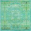 Rugs.com - Francesca Rug 5 Ft Square Spring Green Washable Rug Vintage Medallion for Living Rooms, Kitchens, and Entryways view 2