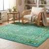 Rugs.com - Francesca Rug 5 Ft Square Spring Green Washable Rug Vintage Medallion for Living Rooms, Kitchens, and Entryways view 4