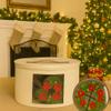 Christmas Wreath Storage Bag,Collapsible Felt Holiday Garland Container with Zipper & Handle, Durable Wreath Organizer Bin for Seasonal Decor Storage & Space-Saving Solution - Ivory view 2