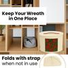 Christmas Wreath Storage Bag,Collapsible Felt Holiday Garland Container with Zipper & Handle, Durable Wreath Organizer Bin for Seasonal Decor Storage & Space-Saving Solution - Ivory view 4