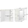 Neces Home Bathroom Wall Mount Cabinet Storage Shelf Over Toilet w/ Mirror Door White 7065977 0 view 2