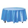Party Dimension Tablecloth - 84" x 84" - Plastic Disposable Medium Blue Round Tablecover for Weddings, Banquets, Parties : 12 Count view 2